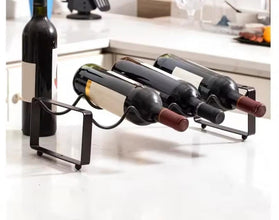 Metallic 4-Slot Wine Bottle Holder (view 3) — Kenya · WIMU Kitchen