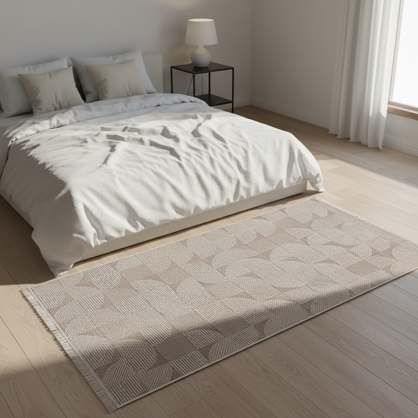 Oriental Weavers Oria Greige Overlapping Circles Geometric Jute-Look Rug, 80x150cm to 200x290cm — WIMU Kitchen Nairobi — Kenya · WIMU Kitchen Nairobi