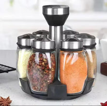 7-in-1 Rotating Glass Spice Bottle Set, 150ml Each with Metallic Lids — view 2 — Kenya · WIMU Kitchen