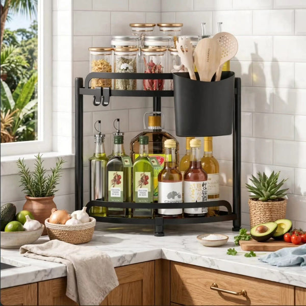 2 Tier Triangular Corner Kitchen Storage Rack — WIMU Kitchen Nairobi — Kenya · WIMU Kitchen Nairobi