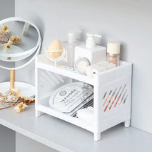 Double Layer Desktop Storage Rack, White PP — view 3 — Kenya · WIMU Kitchen