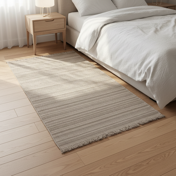 Oriental Weavers Fuwwa Beige Grey Fine Linear Stripe Rug, 80x150cm to 200x290cm — WIMU Kitchen Nairobi — Kenya · WIMU Kitchen Nairobi