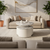 Marble Top Nesting Coffee Table with Storage Drawer - Fluted Wood Bases with Curved Pull-Out Drawer — WIMU Kitchen Nairobi