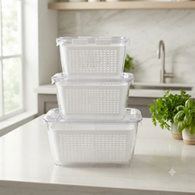 3-Piece Fresh Food Storage Container Set with Removable Drain Tray — WIMU Kitchen Nairobi — Kenya · WIMU Kitchen