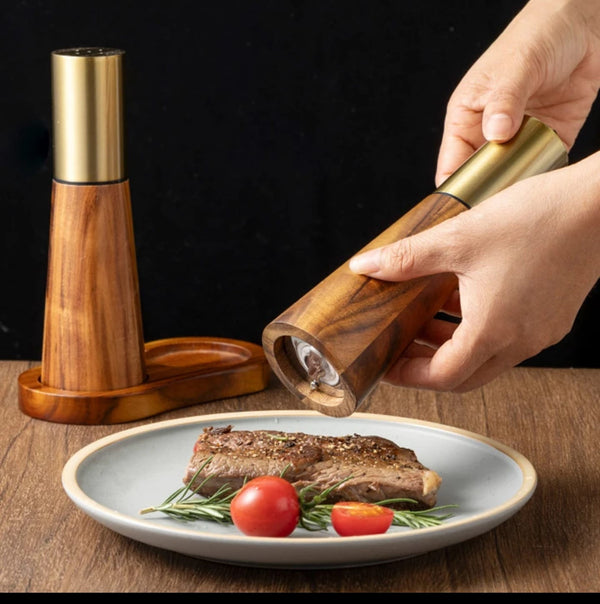 3-Piece Bamboo Pepper & Salt Grinder Set with Wooden Tray — WIMU Kitchen Nairobi — Kenya · WIMU Kitchen Nairobi