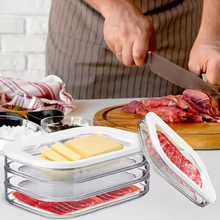 3-in-1 stackable fridge container set for bacon, cheese and deli meats – side view — Kenya · WIMU Kitchen