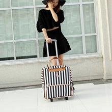 Two-Wheeled Trolley Bag with Retractable Handle, Black and White — view 2 — Kenya · WIMU Kitchen