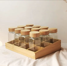 12 Piece Spice Jar Set with Square Bamboo Rack - Compact Countertop Spice Storage — WIMU Kitchen Nairobi — Kenya · WIMU Kitchen