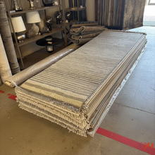 Kemet Horizontal Stripe Runner Rug, Beige & Grey — view 4 — Kenya · WIMU Kitchen
