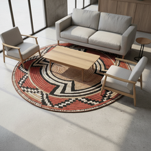 Isla Round Tribal Basket Weave Rug 160/200cm — view 4 — Kenya · WIMU Kitchen