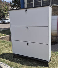 White Wooden Shoe Rack Cabinet with Flip-Down Doors - Concealed Compact Shoe Storage — WIMU Kitchen Nairobi — Kenya · WIMU Kitchen