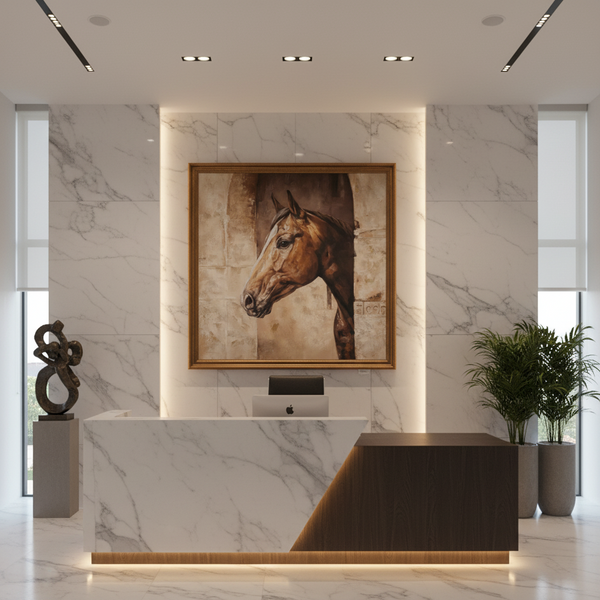 Framed Horse Printed & Oil Textured Canvas Wall Art — Kenya · WIMU Kitchen Nairobi