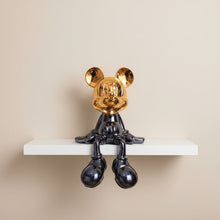 Sitting Mouse Character Statue with Glossy Chrome Black Finish and Gold Ear Accents — WIMU Kitchen Nairobi — Kenya · WIMU Kitchen