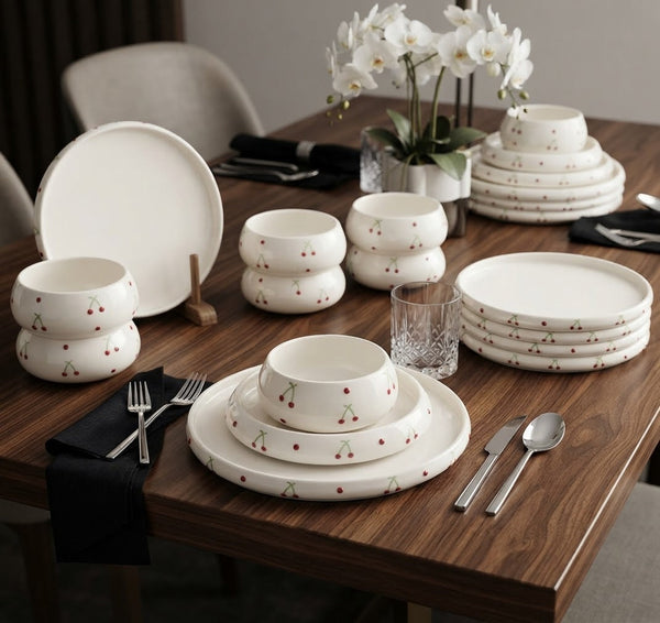 24 Piece Cherry Print Double Glaze Ceramic Dinner Set — WIMU Kitchen Nairobi — Kenya · WIMU Kitchen Nairobi