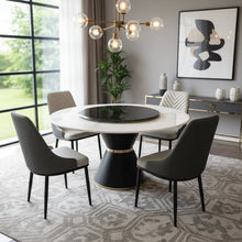 Round Marble Dining Table with Lazy Susan & 6 Upholstered Chairs – 7-Piece Set — WIMU Kitchen Nairobi — Kenya · WIMU Kitchen