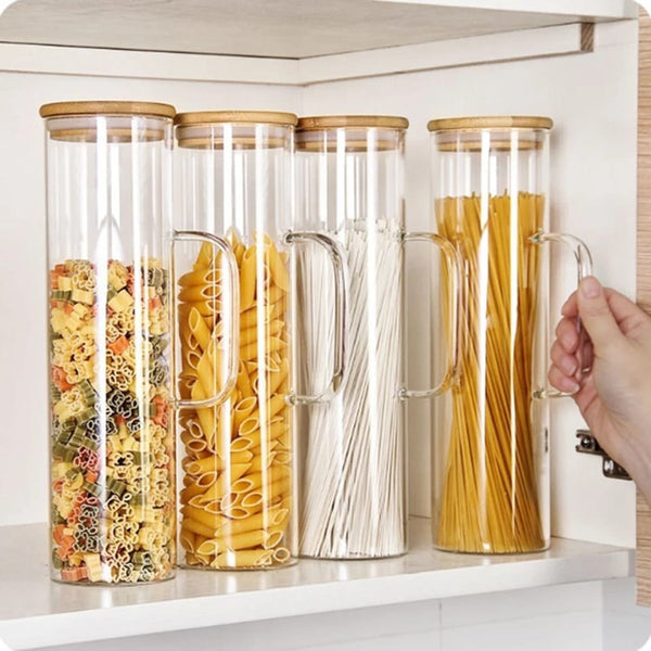 High Borosilicate Glass Storage Jar with Bamboo Lid & Handle — WIMU Kitchen Nairobi — Kenya · WIMU Kitchen Nairobi
