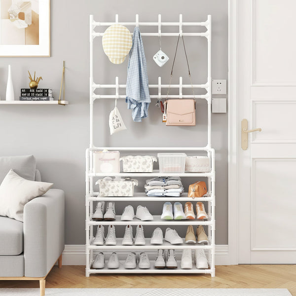 4-Layer Detachable Metal Shoe Rack with 8 Double Hooks for Entryway & Hallway Storage — WIMU Kitchen Nairobi — Kenya · WIMU Kitchen Nairobi