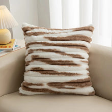 Faux Fur Cushion Cover 45 x 45cm - Plush Striped Cover in Brown, Blue, Beige or Grey — WIMU Kitchen Nairobi — Kenya · WIMU Kitchen