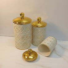 3 in 1 Acrylic Storage Jars with Gold Lines & Lids — view 2 — Kenya · WIMU Kitchen