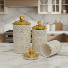 3 in 1 Transparent Acrylic Storage Jars with Gold Lines and Lids — WIMU Kitchen Nairobi — Kenya · WIMU Kitchen