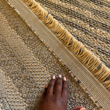 Kemet Horizontal Stripe Runner Rug, Beige & Grey — view 3 — Kenya · WIMU Kitchen
