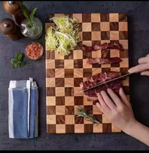 Rectangular acacia wood cutting and serving board, checkerboard pattern | WIMU Kitchen Kenya — Kenya · WIMU Kitchen