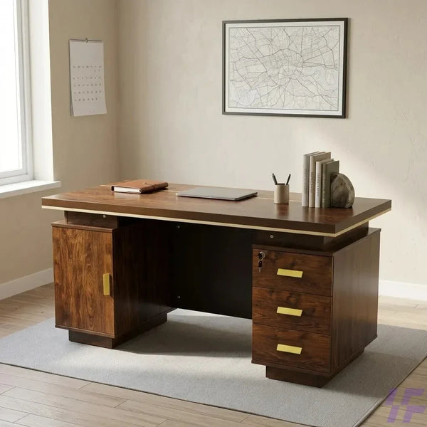 1.4M Dark Walnut Executive Office Desk with Lockable Drawers — WIMU Kitchen Nairobi — Kenya · WIMU Kitchen Nairobi