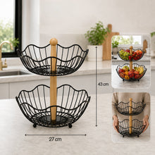 2 Layer Metallic Fruit Rack - Two-Tier Open Vertical Storage for Fruit and Vegetables — WIMU Kitchen Nairobi — Kenya · WIMU Kitchen