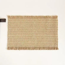 6 Piece Woven Rectangular Placemat Set - Fringed Natural Table Mats — WIMU Kitchen Nairobi — Kenya · WIMU Kitchen