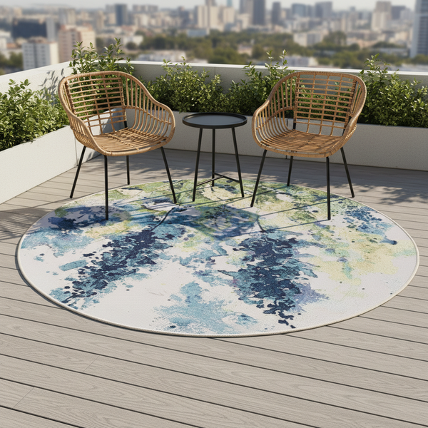 Round Outdoor Polypropylene Rug, 160cm or 200cm — WIMU Kitchen Nairobi — Kenya · WIMU Kitchen Nairobi