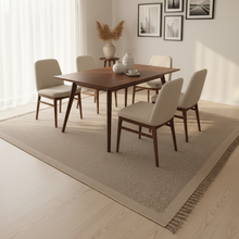 Fuwwa Greige Dotted Diamond Framed Rug, 3 Sizes — view 2 — Kenya · WIMU Kitchen