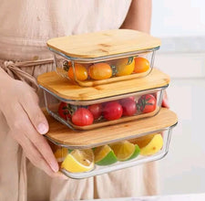 3-in-1 Glass Snack Storage Box Set with Bamboo Lids - Three Sizes for Pantry Storage — WIMU Kitchen Nairobi — Kenya · WIMU Kitchen