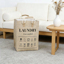 Collapsible Laundry Hamper with Leather Handles — view 3 — Kenya · WIMU Kitchen