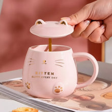 Glossy Kitten-Themed Mug with Lid and Spoon – Set of 1 or 6 — WIMU Kitchen Nairobi — Kenya · WIMU Kitchen
