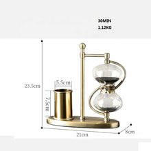 30 Minutes Hourglass Rotating 360° with Brass Pen Holder — Kenya · WIMU Kitchen