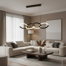 4 Interlocking Rings Chandelier Halo Chain Pendant Linear Link Light — Kenya · WIMU Kitchen