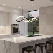4 Interlocking Rings Chandelier Halo Chain Pendant Linear Link Light — Kenya · WIMU Kitchen
