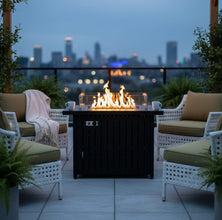 Outdoor Propane Gas Fire Pit Table 50,000 BTU with Glass Wind Guard — Kenya · WIMU Kitchen