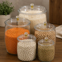 5 Piece Acrylic Storage Canister Set with Crystal Knob Lids - 2.2L to 18L Airtight Jars — WIMU Kitchen Nairobi — Kenya · WIMU Kitchen
