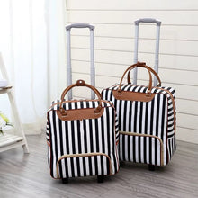 Two-Wheeled Trolley Bag with Retractable Handle, Black and White — view 3 — Kenya · WIMU Kitchen