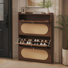 Wooden Shoe Rack Cabinet with Top Shelf - Warm Wood Finish with Textured Beige Panels — WIMU Kitchen Nairobi — Kenya · WIMU Kitchen