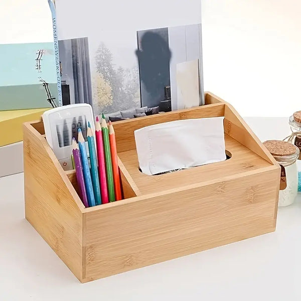 Bamboo Desktop Organizer & Tissue Box — Kenya · WIMU Kitchen Nairobi