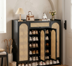 Wooden Bamboo Shoe Rack / Storage Cabinet — Kenya · WIMU Kitchen