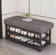 Entryway Shoe Rack with Padded Seat - 2-Tier Metal Frame Bench with Storage — WIMU Kitchen Nairobi — Kenya · WIMU Kitchen