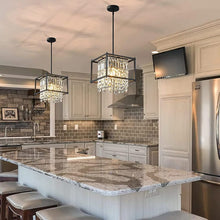 Square Crystal Cage Pendant Light — Kenya · WIMU Kitchen