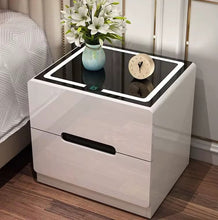 Modern Wooden Bedside Drawer with LED Light and Glass Top — WIMU Kitchen Nairobi — Kenya · WIMU Kitchen