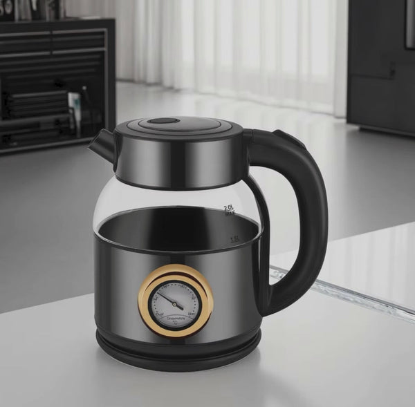 2L Electric Glass Kettle with Built-In Temperature Gauge and Stainless Steel Accents — WIMU Kitchen Nairobi — Kenya · WIMU Kitchen Nairobi