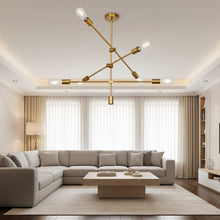 6 Light Starburst Ceiling Light Brass Fixture Sputnik Chandelier — Kenya · WIMU Kitchen