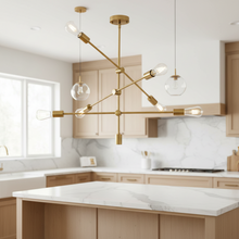 6 Light Starburst Ceiling Light Brass Fixture Sputnik Chandelier — Kenya · WIMU Kitchen