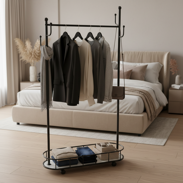 Clothes Rack With Marble Basket And Wheels — Kenya · WIMU Kitchen Nairobi